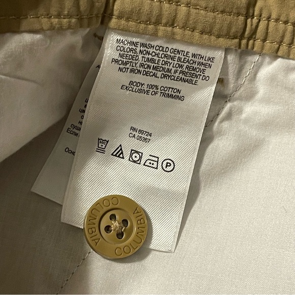 Columbia Men's Trail Shorts XM4805 Beige Flat Front 10" Mid Rise Size 34 - Picture 4 of 12